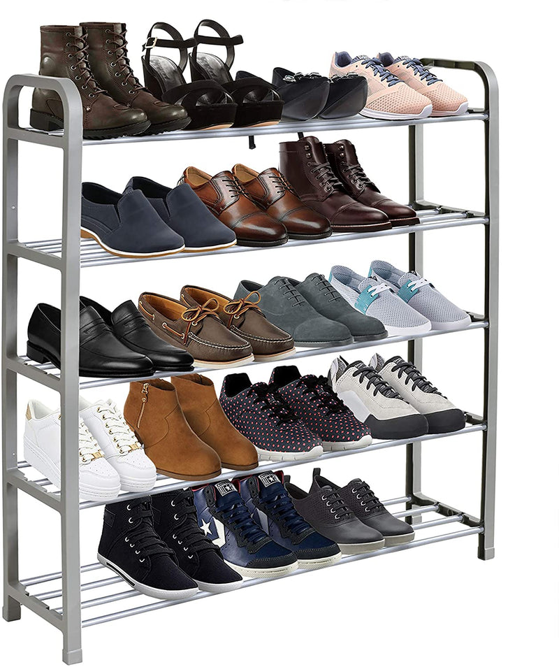 Straame 5 Tier Shoe Rack Stand Storage Organiser, Sturdy and Easy to Assemble