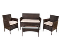 Straame 4PC Rattan Garden Furniture Set with Coffee Table, Double Seated Sofa and 2 Chairs