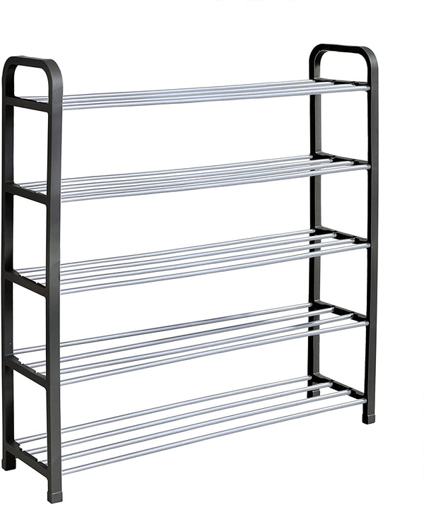 Straame 5 Tier Shoe Rack Stand Storage Organiser, Sturdy and Easy to Assemble