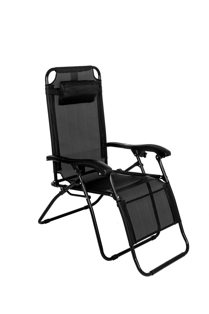 Straame Premium Gravity Chair, Folding and Reclining Sunlounger | Quadruple Cross Design Textilene