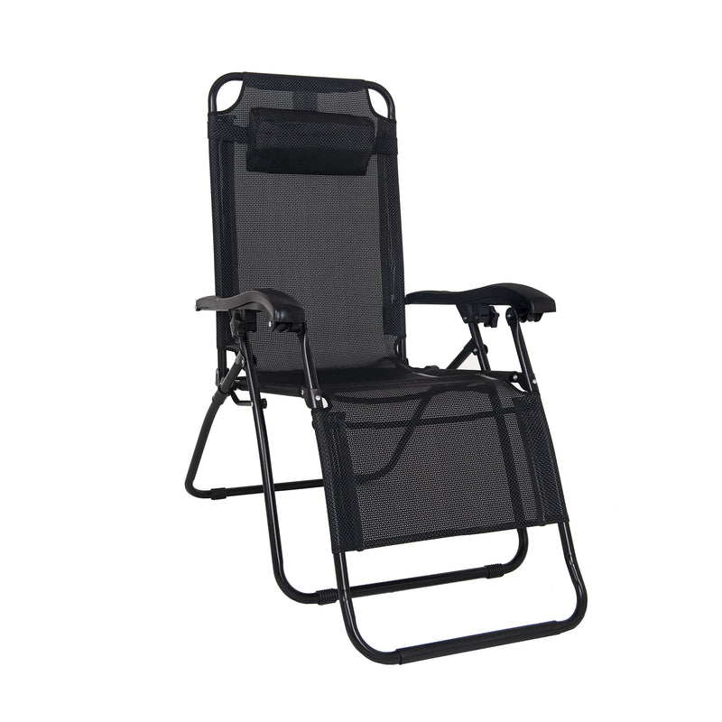 Straame Premium Gravity Chair, Folding and Reclining Sunlounger | Quadruple Cross Design Textilene