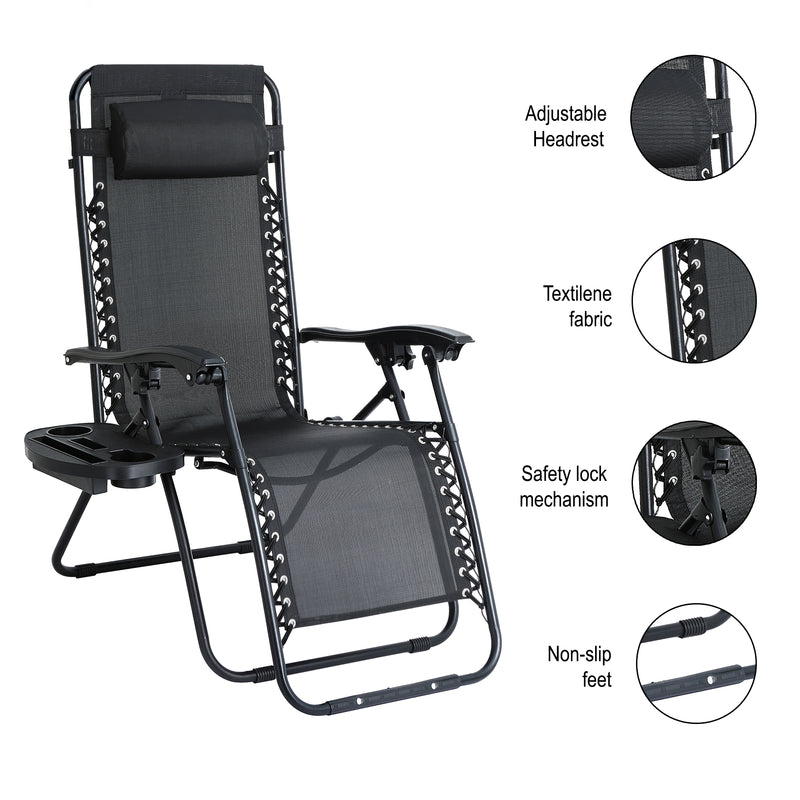 Straame Zero Gravity Chair | Set of 2 | Heavy Duty Textoline