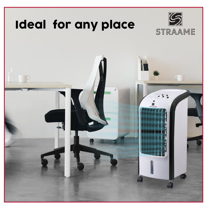 Straame Portable Air Cooler with Humidifier Function, 4L Water Tank, Advanced Cooling System with Ice Pack